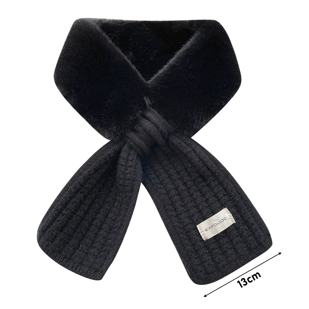 وشاح محبوك ناعم متقاطع شال سميك من الصوف بياقة حماية للرقبة مقاوم للرياح للعمود الفقري العنقي وشاح دافئ للشتاء
