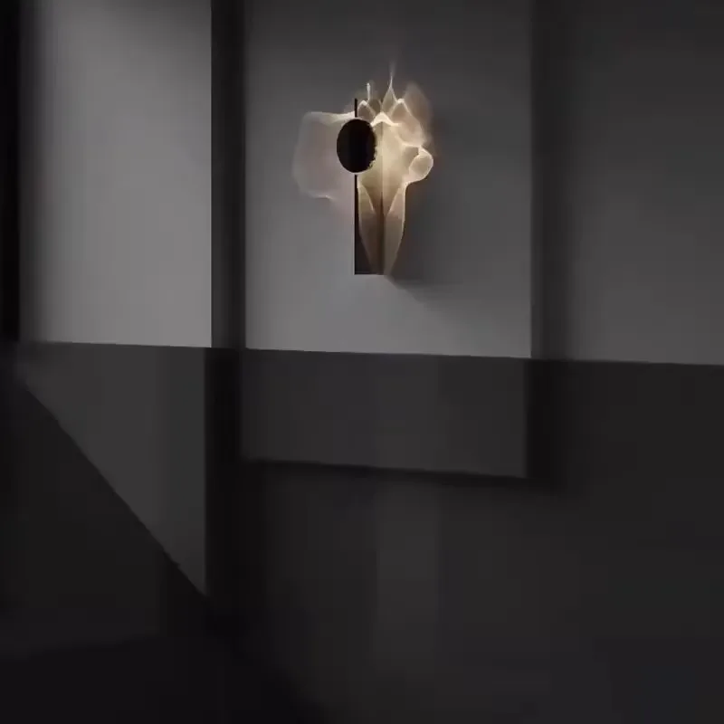 الإبداعية الجدار ضوء كروم 3000K LED الفولاذ المقاوم للصدأ الخيال العلمي مصباح غرفة نوم صالون الدرج الممر الشمعدان الإضاءة الحديثة #3