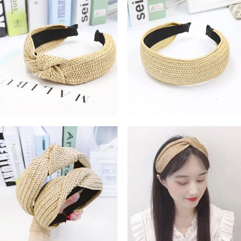 

3Pcs Vacation Headwear Knot Hair Band Set Elegant Lightweight Hair Accessory for Women Party Daily Wear All-Match Cross Design