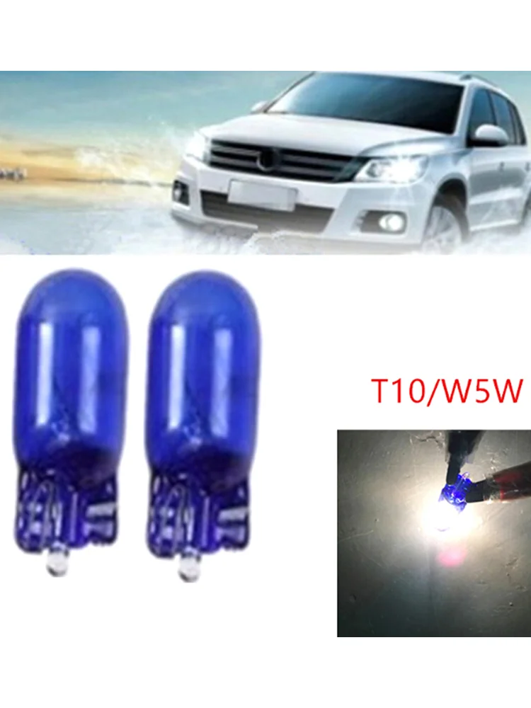 Ampoules halogènes T10 W5W, 12V, 5W, 6000K, blanches, pour lampes de lecture d'instruments de voiture, 10 pièces