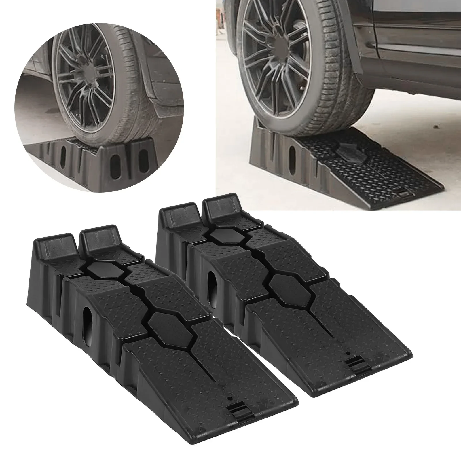 Durable 2500KG Heavy Duty Car Ramps Long Antiskid Working Ramp Auto Oil Changing Repair Maintenance Jack Lift Tool