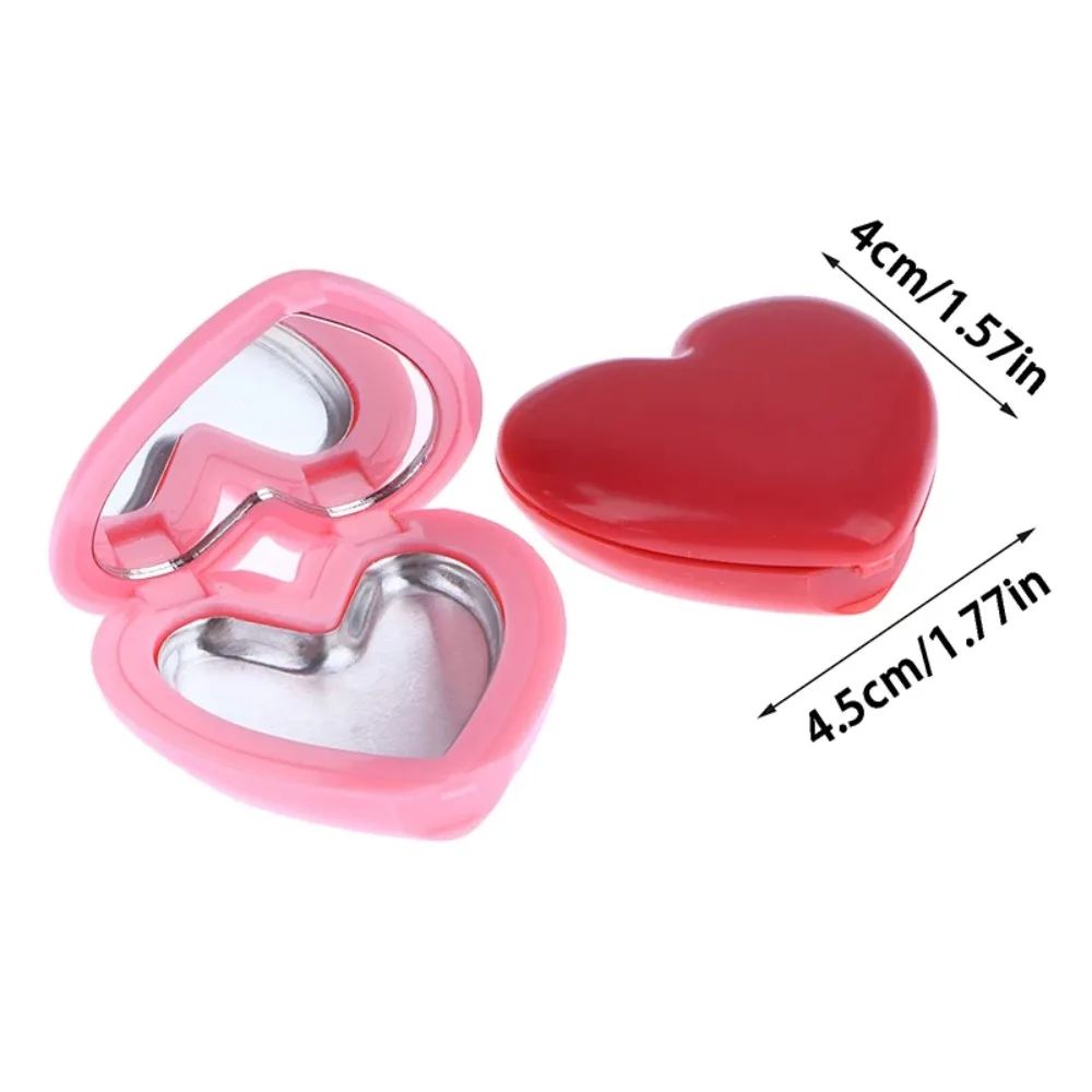 1 pz Custodia per ombretto vuota a forma di cuore d'amore ricaricabile facile da trasportare Scatola per rossetto Rouge con dispenser per trucco ricaricabile a specchio