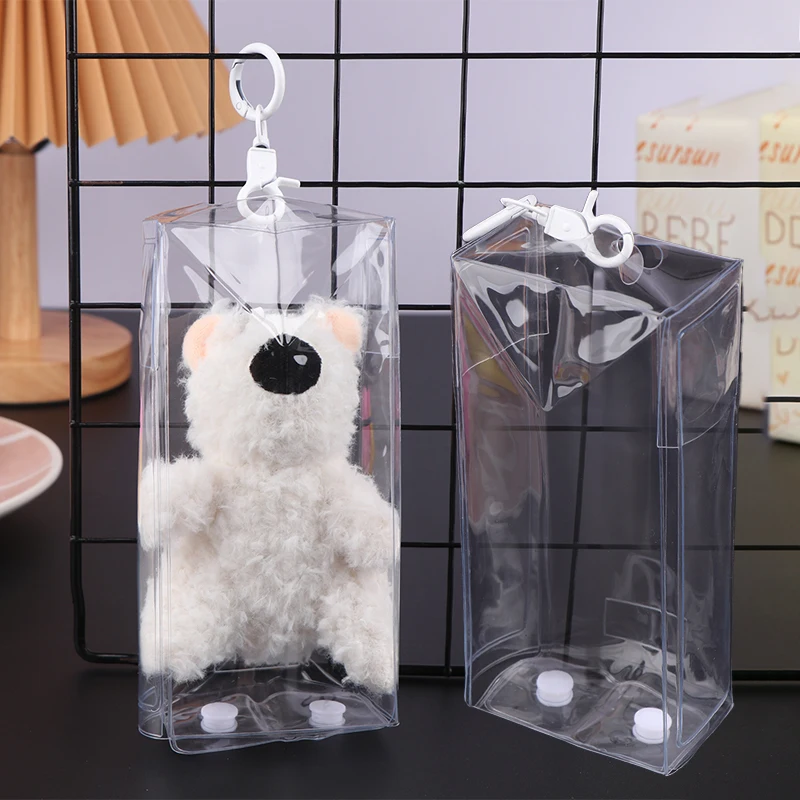 1Pc Gefüllte Plüsch Puppe Spielzeug Transparent Display Lagerung Tasche Organizer Schlüsselbund Tragbare Staub-Proof Fall Taschen Für Cartoon Puppen