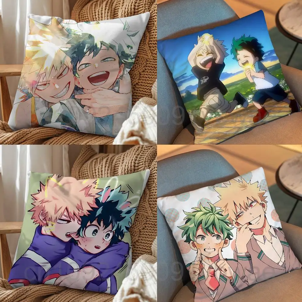 Wonder Duo BKDK MHA BakuDeku Pillow Case cover Nap Time  Sofa Living home Room Bedroom Backrest Cushion Square cojines