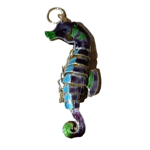 5Pcs Colorful Enamel Cute Seahorse Charms DIY Jewelry Making Pendants Earrings Necklace Key chain Cloisonne Copper Accessories