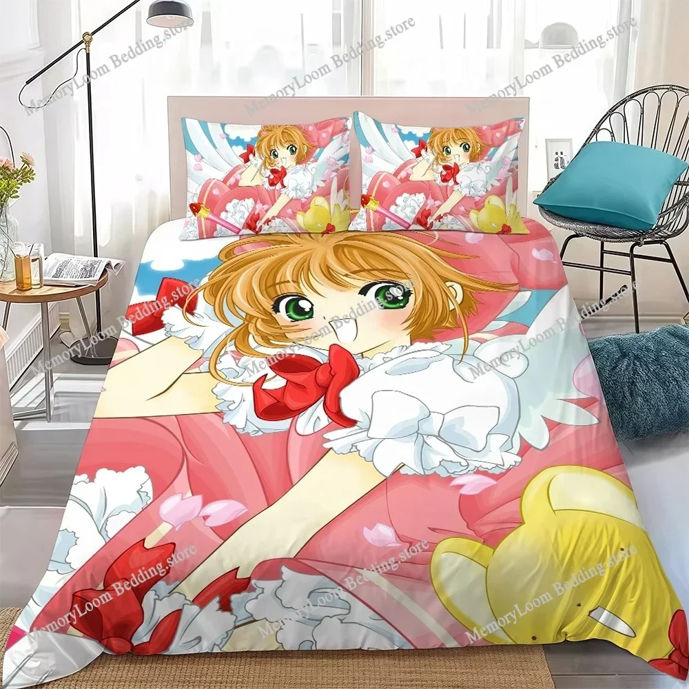 

Anime C-Cardcaptor-Sakura Duvet Cover Set Home Style Bedding Soft Laundry Cotton Bed Four Seasons Student Dormitory Luxury Gift7
