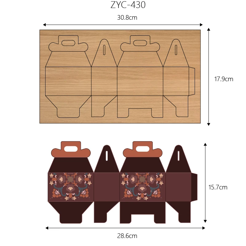 Box Wooden Cutting Mold Suitable for Die-Cutting Machines, ZYC-430