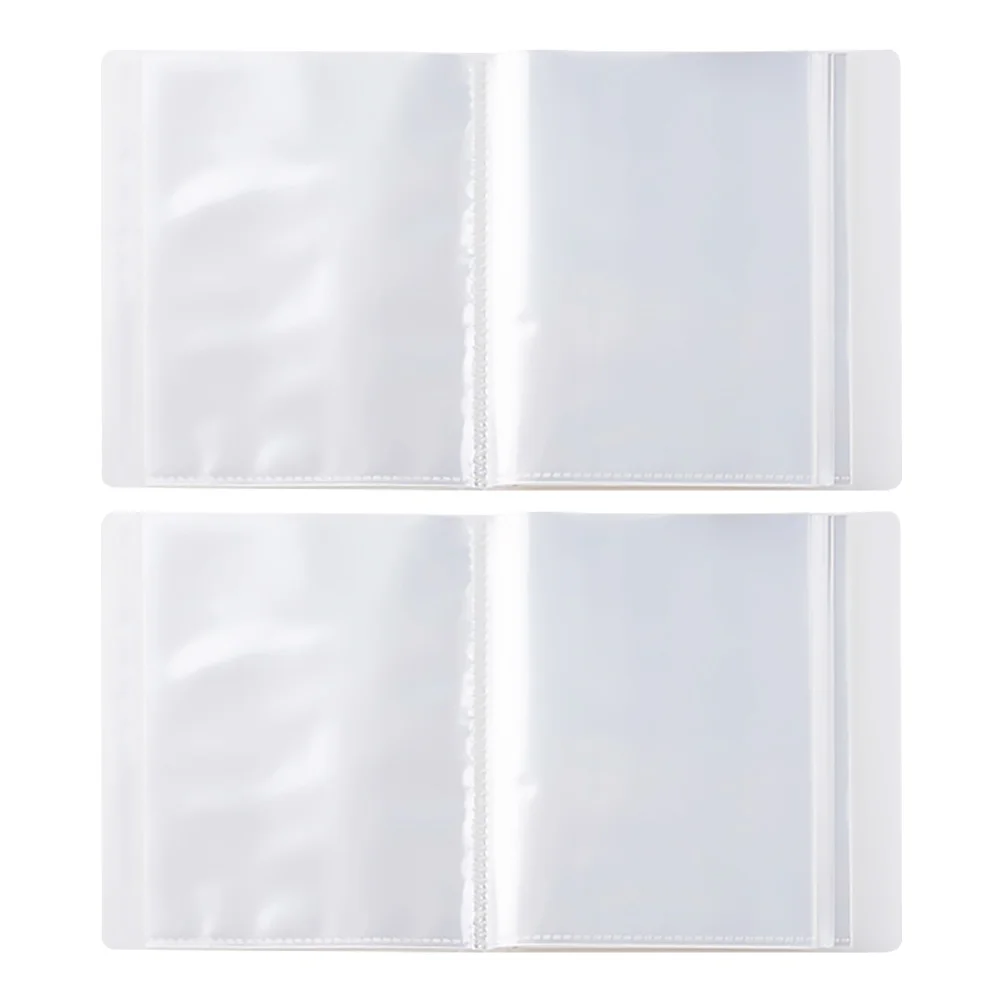 2 album fotografici in plastica A6, fogli di ricarica trasparenti per carte d'identità, carte di credito, tasche impermeabili, pagine cieche