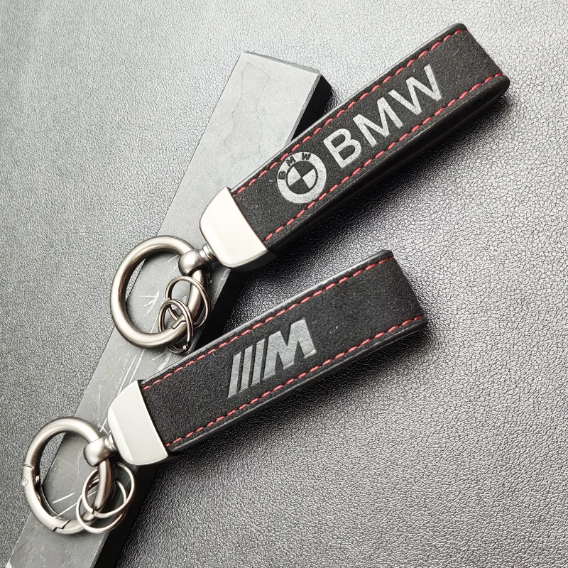 2024 Suede Leather Man Keyring Key Chain Luxury Women Car Keychain For BMW GT X1 X2 X3 X4 X5 X6 X7 M Logo Keychain Accessories