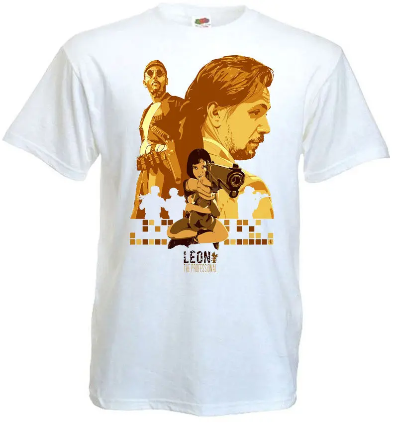 تي شيرت ليون ذا بروفيشنال v10 ملصق الفيلم الأبيض جميع المقاسات S-5XL #1