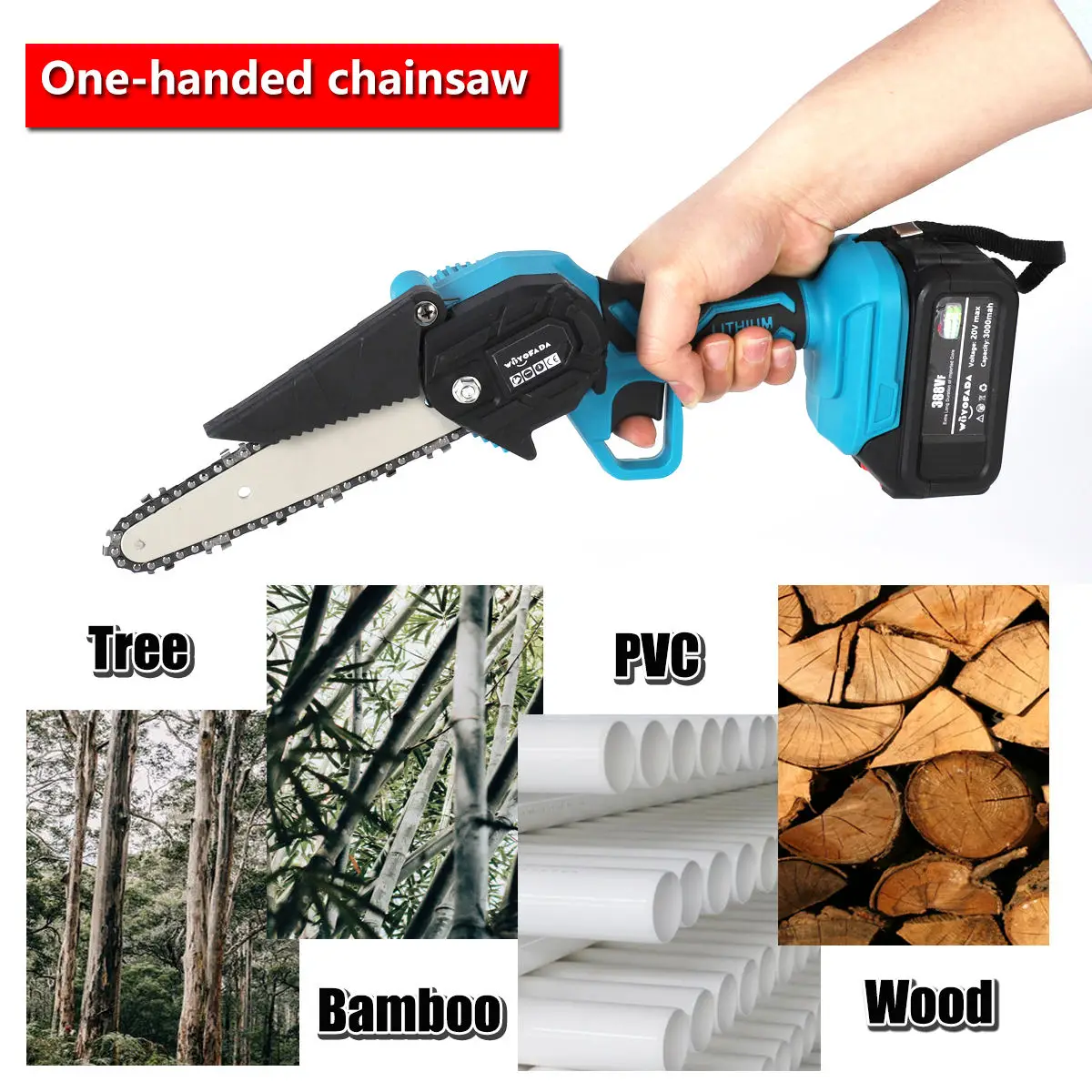 6 Inch Mini Electric Chainsaw Electric Pruning Saw Cordless Garden Tree Logging Trimming Saw Tools For Makita 18V Battery