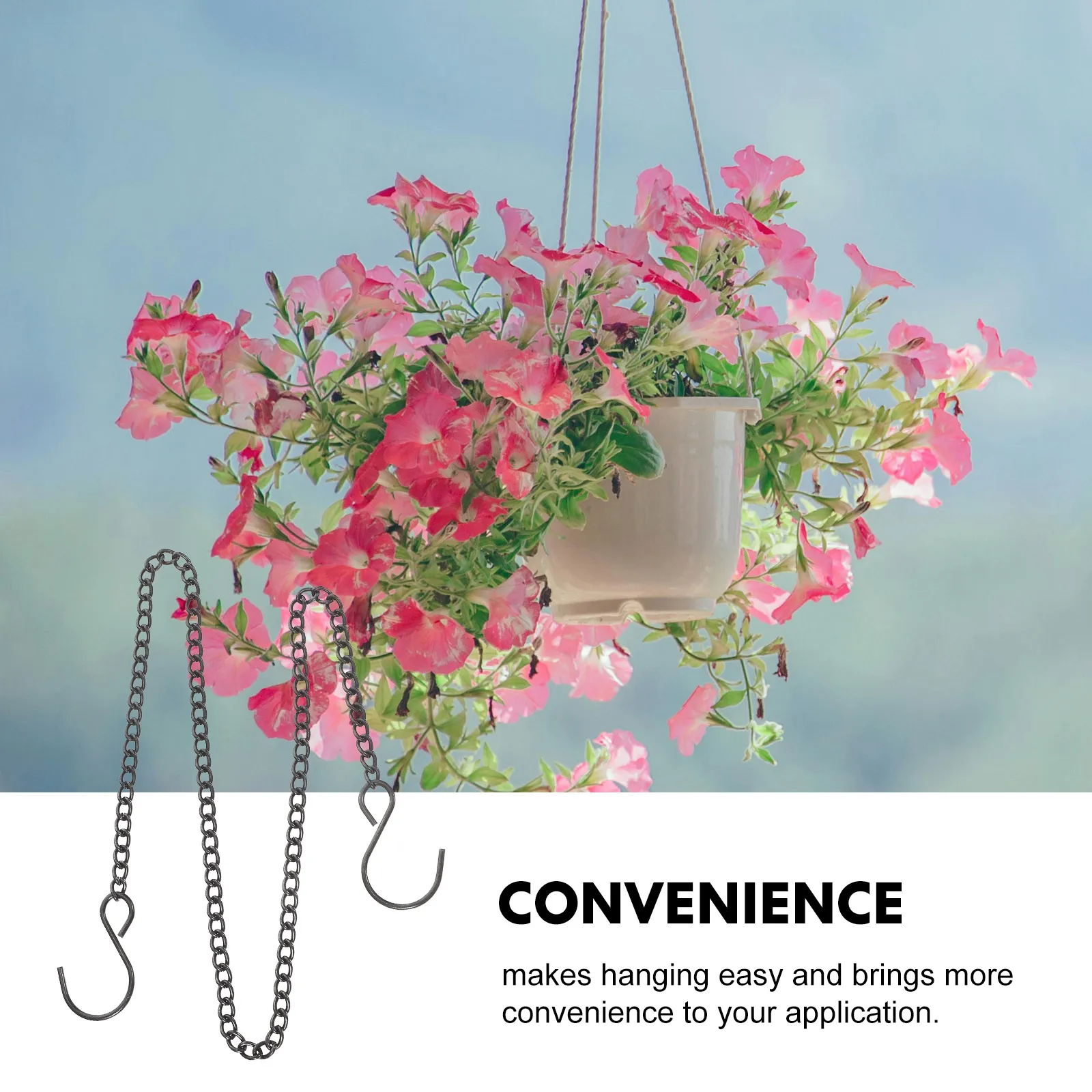 

6pcs Hanging Chain for Garden Plant Pot Flower Basket 50cm S Hook Durable Metal Planter Chains Suitable Lanterns naments