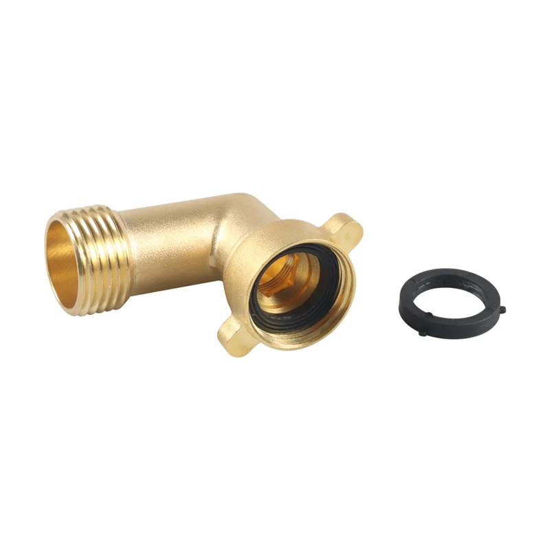 RV City Water Fill Inlet Flange Brass With Hose Elbow Check Valve Hookup Connector For Trailer Marine
