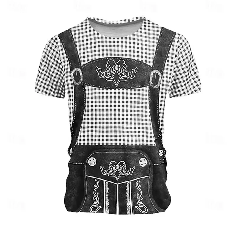 Oktoberfest Beer Bavarian 3D Print T-shirt For Men Women Graphic T-shirt Cosplay Unisex Casual Short Sleeve Tees Funny Wear