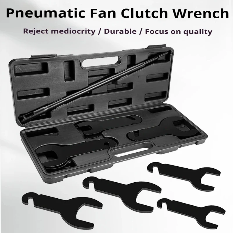 8PCS Pneumatic Fan Clutch Wrench Removal Tool Kit Auto Repair Spanner Kit Installs for Ford GM Chrysler and Jeep