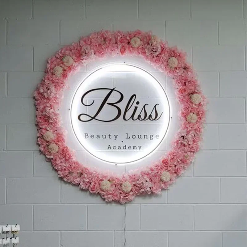 Business Lights Custom Mirror Logo Sign Acrylic   Decoration Office Door  Wall   Hair studio
