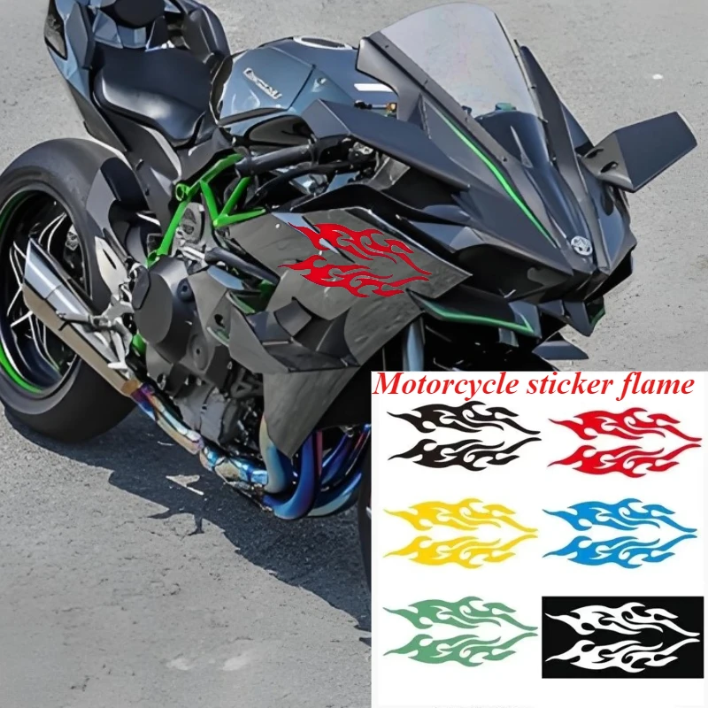 

Motorcycle sticker flame Vinyl Waterproof Auto Decoration Sticker No fading Geometric Personality Decoration Car Sticker