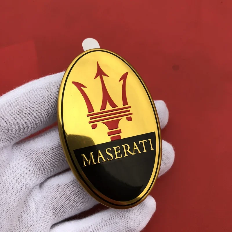 Emblema de capó delantero cromado para coche, pegatina con insignia para Maserati Ghibli Levante Quattroporte Gran Turismo Watch GC GT, accesorios