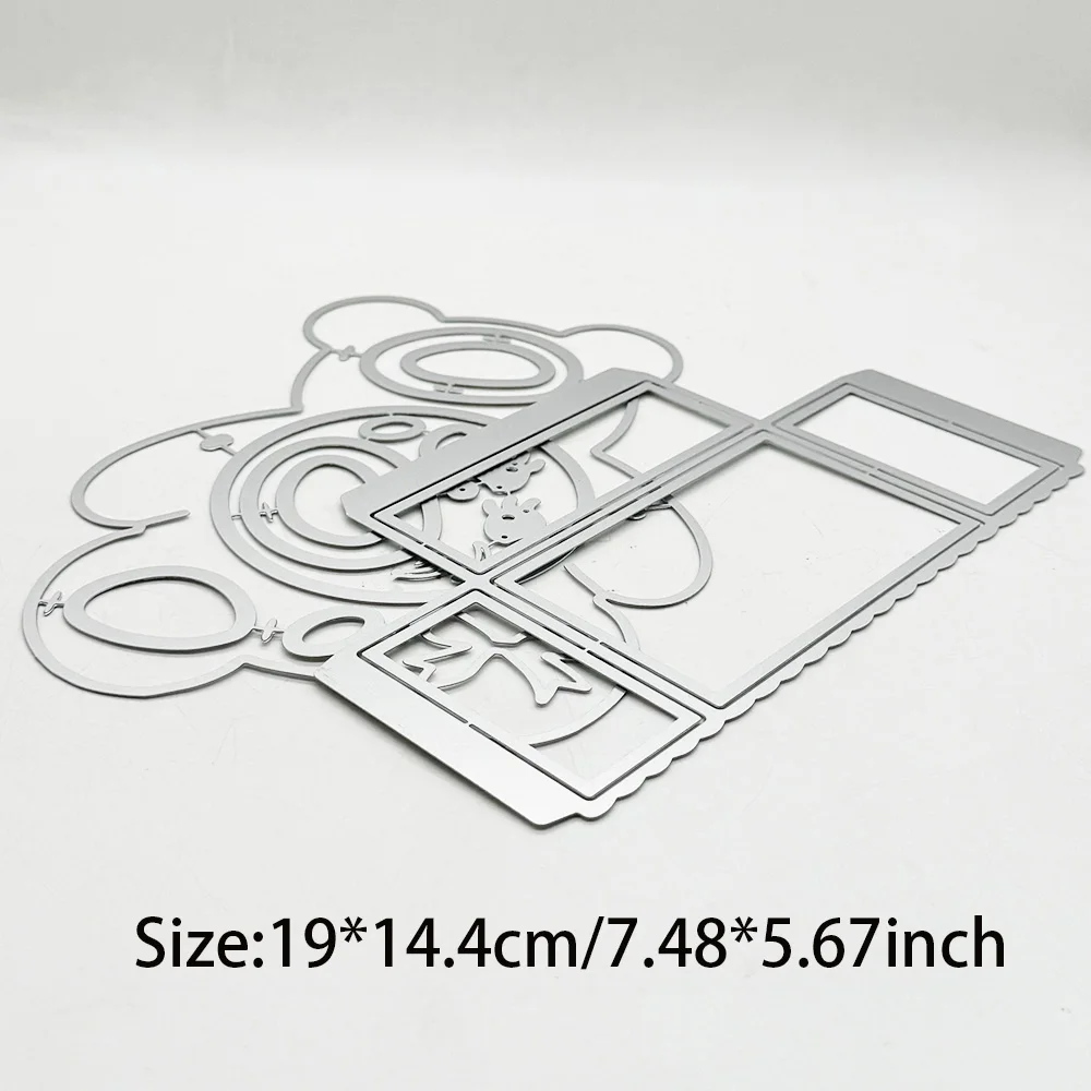 KSCRAFT Bear Pocket Tag Cutting Dies Stencils for DIY Scrapbooking Decorative Embossing DIY Paper Cards