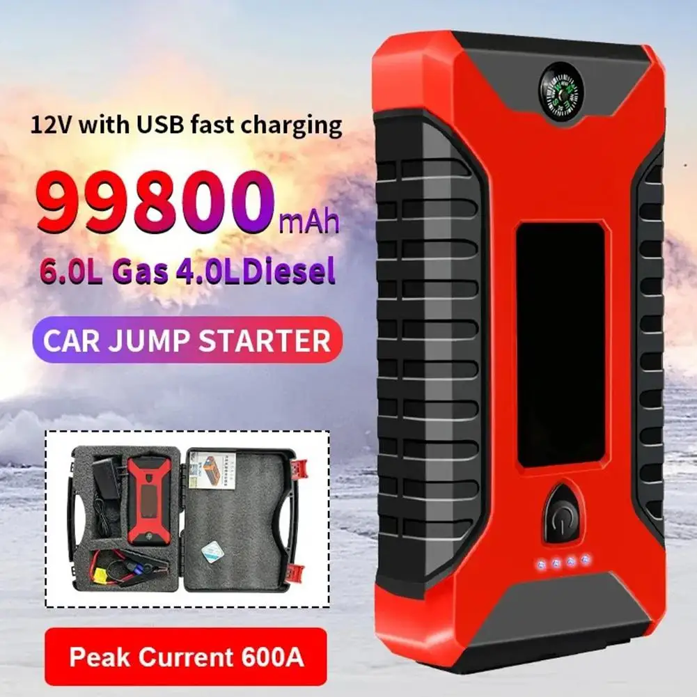 Автомобильный аварийный источник питания 12 В, пусковое устройство, портативный автомобильный аккумулятор, внешний аккумулятор, автомобильное зарядное устройство для прыжков-запуска Aut U9O7