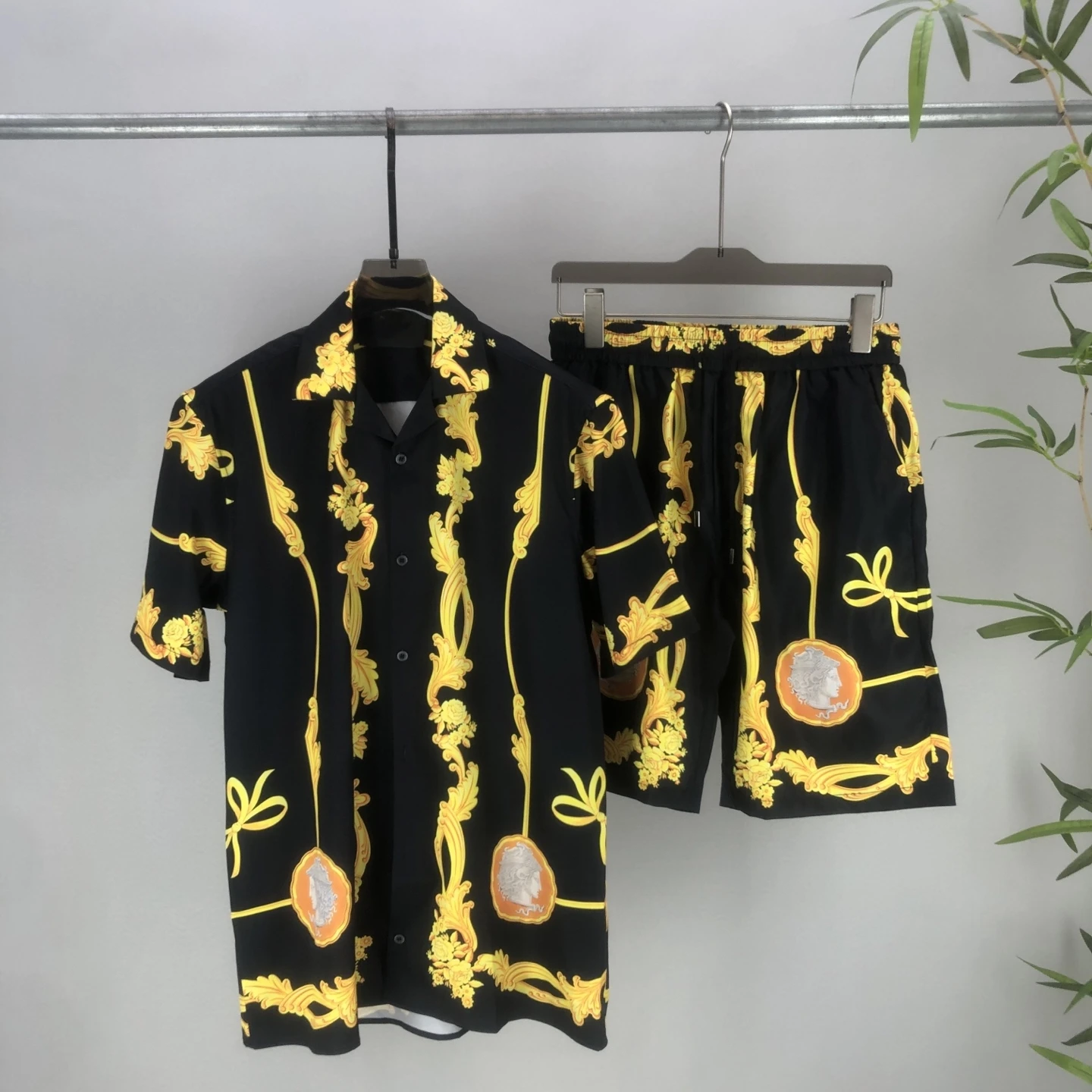 

Summer Print ort Sve irt And ort Pants Set for Men And Women Loose Fit Youthful Sle Cotton Polyester Blend Cool Fe...