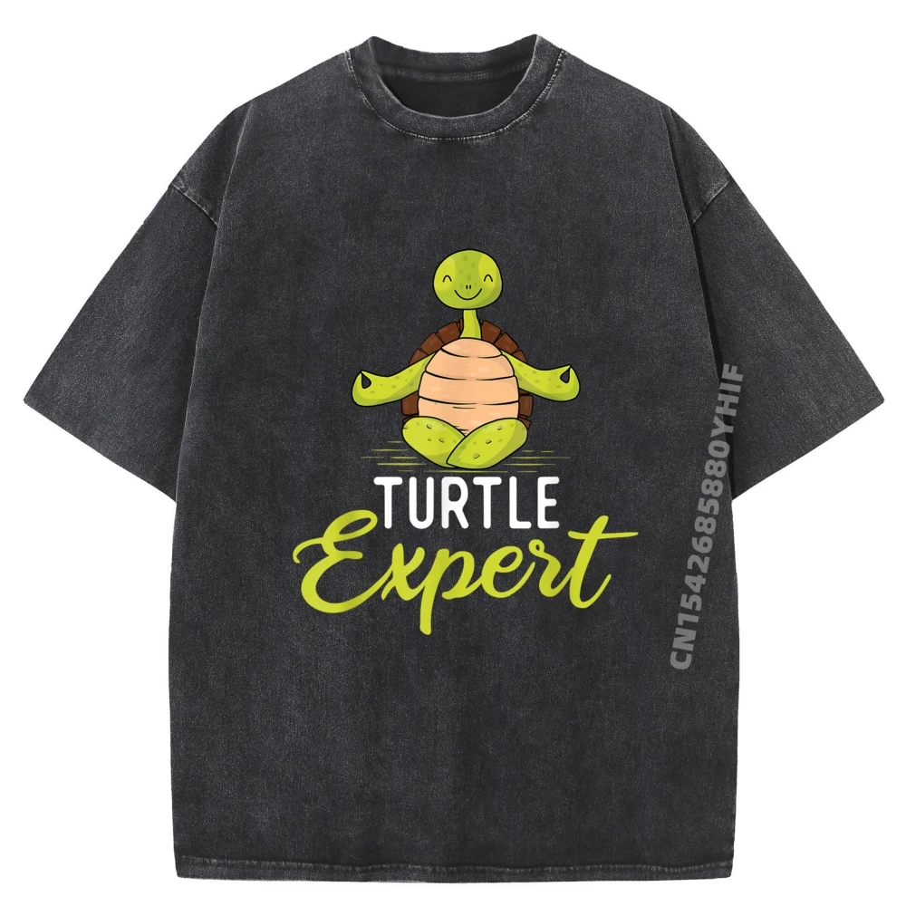

Turtle Expert Cute Tortoise Beach Latest Classic Washed T-shirts For Men Luxury Clothing Breathable Printed T-Shirt