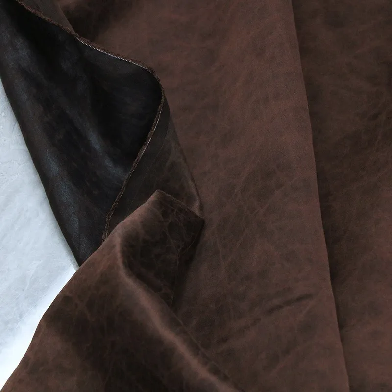 

Coffee-colored transparent coffee-patterned Xiangyunsha fabric 110CM width full silk Shunde old satin