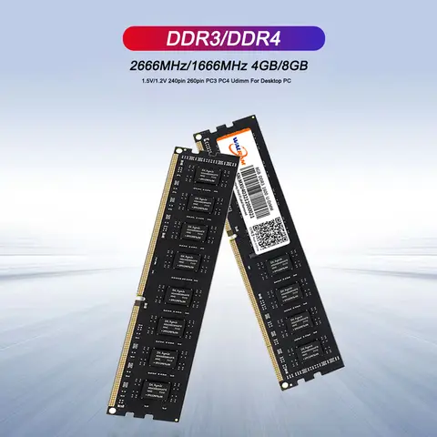 Walram Memoria RAM DDR4 2666MHz 8GB Desktop RAM DDR3 1600MHz 4GB 1.5V 1.2V DDR4 8GB Udimm DIMM Internal Computer Memory For PC