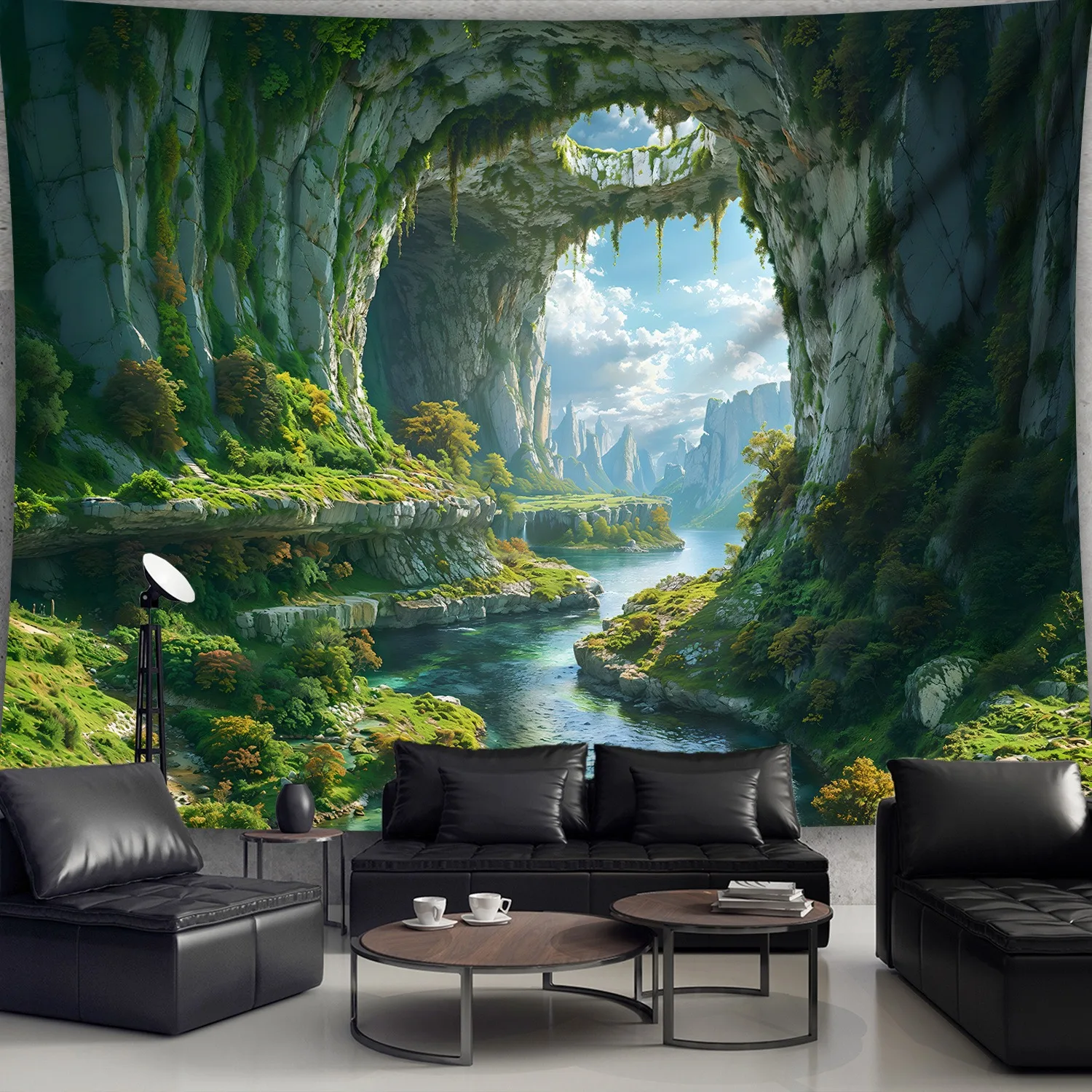 Colorful Mountains, Rivers, Caves, Scenery, Tapestry Art, Bedroom, Living Room, Dormitory Decoration