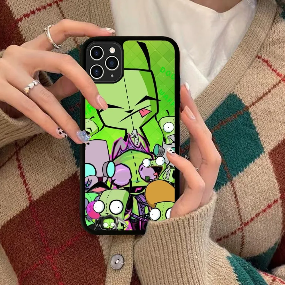 I-Invader Z-Zim Phone Case Silicone PC+TPU For For IPhone 11 12 13 14 15 16 Plus Pro Max Cover