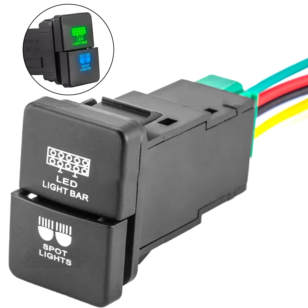Car Accessories As Shown In The Figure Dual Push Switch Wire Kit Included Automotive Applications Nighttime Driving Robust Build