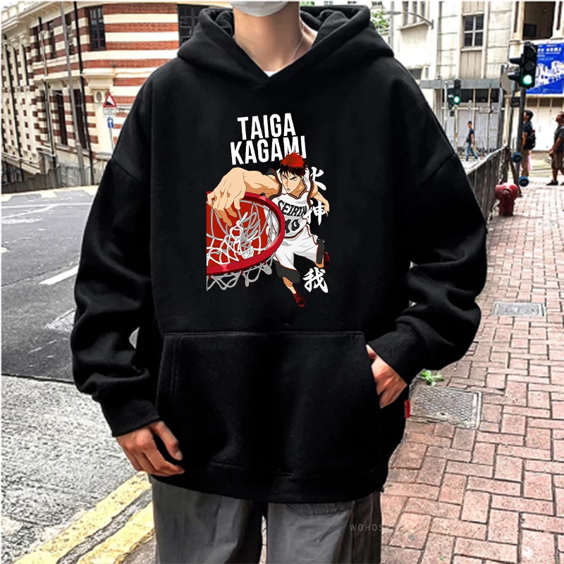 Funny Anime Kuroko No Basket Seirin High Kagami Taiga Hoodies Funny Cartoon Kuroko Basketball Printed Winter Casual Sweatshirt