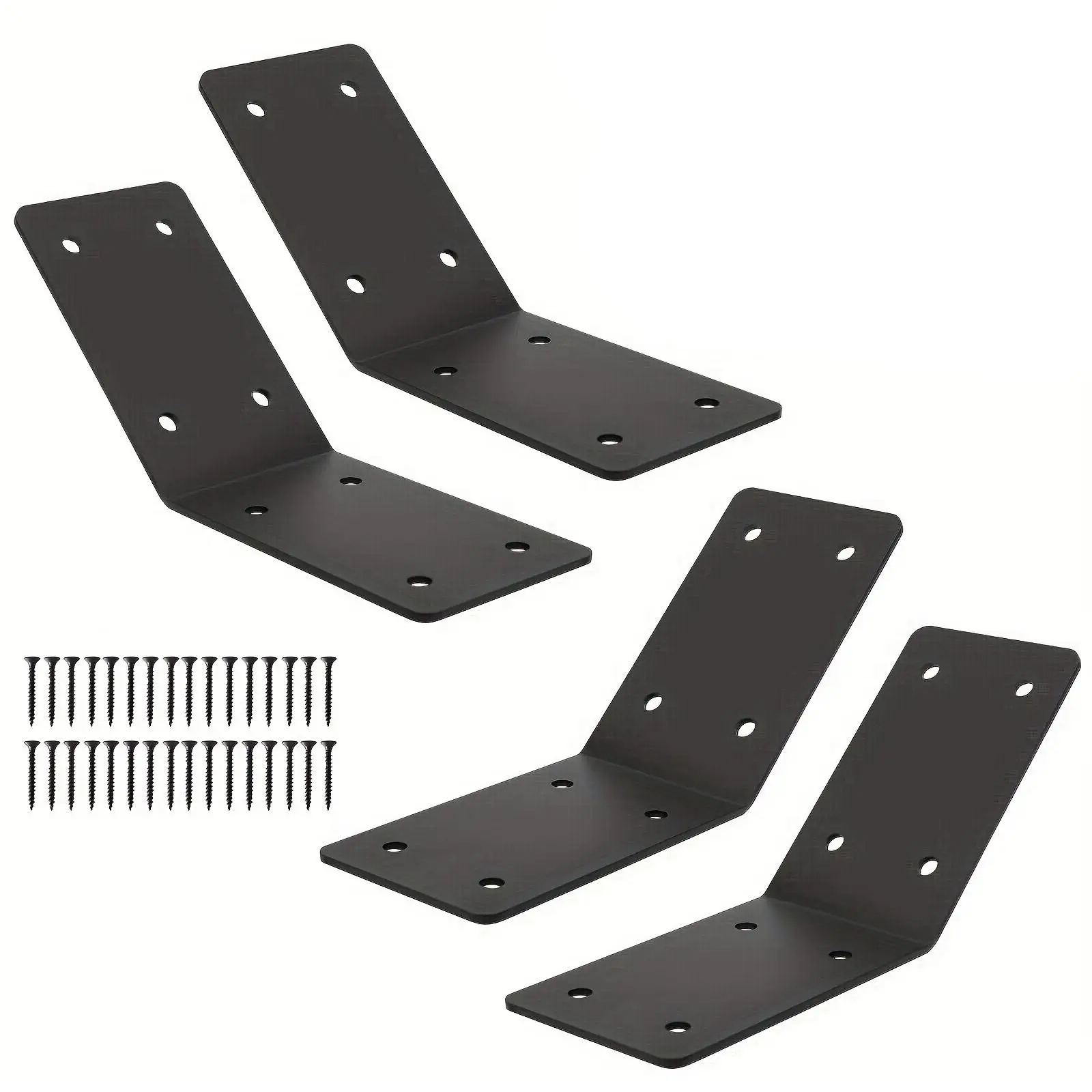 4Pcs 45 Degree Angle Brackets Post to Beam Connector Weather Resistant Inside Mount for Garden Shed Wooden Post Gazebos Decks
