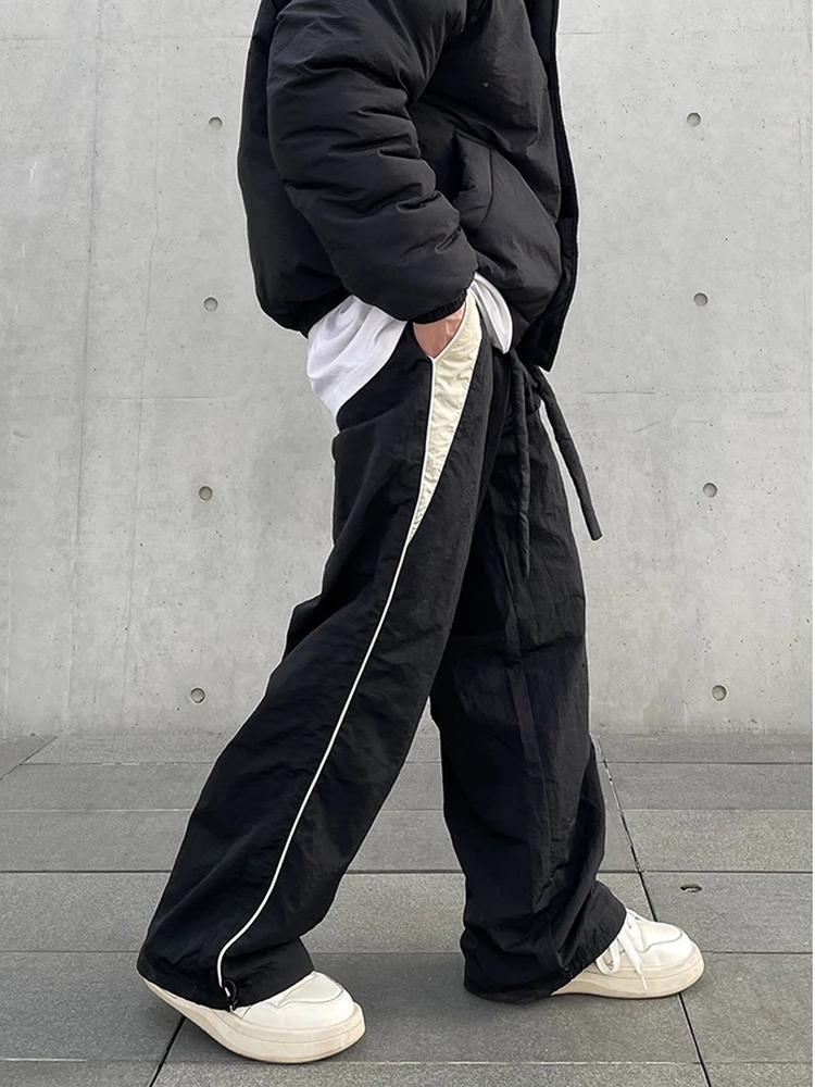 Y2K Homens Streetwear Chic Carga Coreano Harajuku Casual Parachute Tech Calças para Mulheres Sweatpants Wide Leg Joggers Calças Roupas