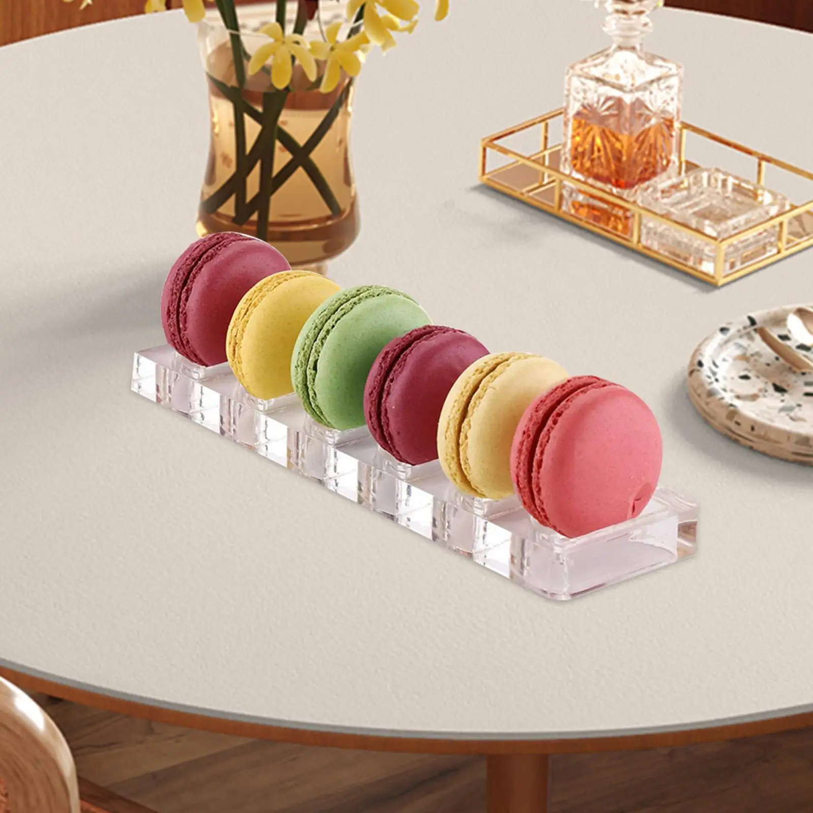Support à macarons en acrylique transparent, plateau de présentation de desserts, support de service à un niveau pour les banquets et la restauration