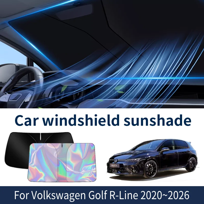 Солнцезащитный козырек на лобовое стекло для Volkswagen Golf R-Line 2020 ~ 2026 2025 автомобильный солнцезащитный козырек теплоизоляция летние охлаждающие аксессуары