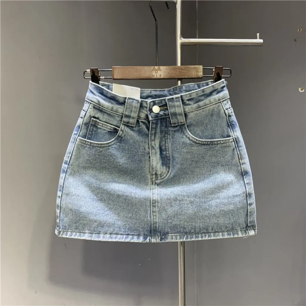 

Fashionable Denim Mini Skirt Women's Show Leg Lengthening Half Body Skirts Simple Stylish Summer New Arrival