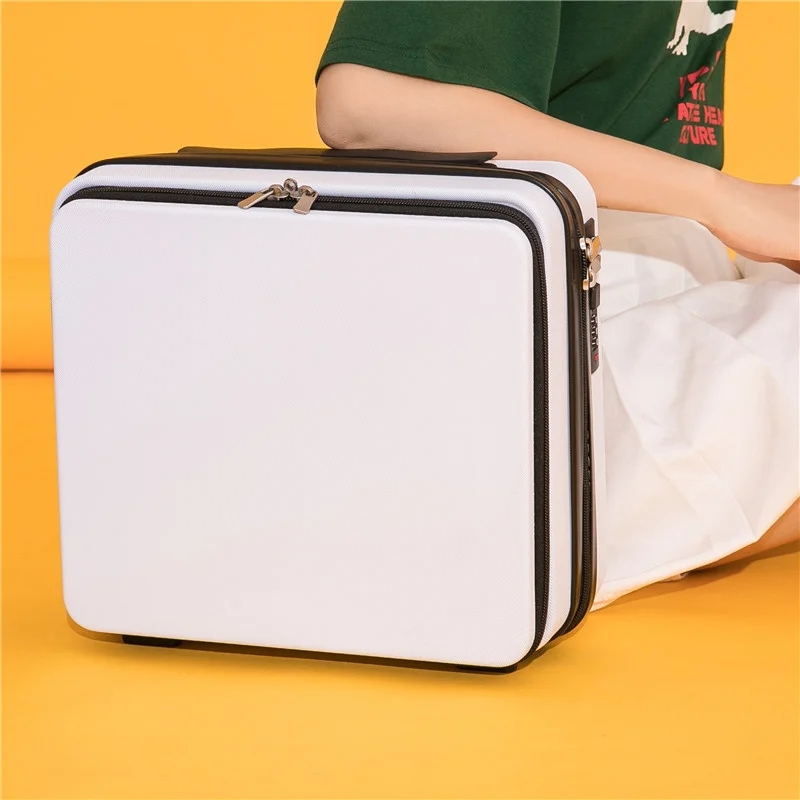 Mini BOLSA DE ORDENADOR multifuncional para mujer, Maleta pequeña con Apertura frontal, caja de maquillaje de 16 pulgadas, estuche de almacenamiento ligero y portátil