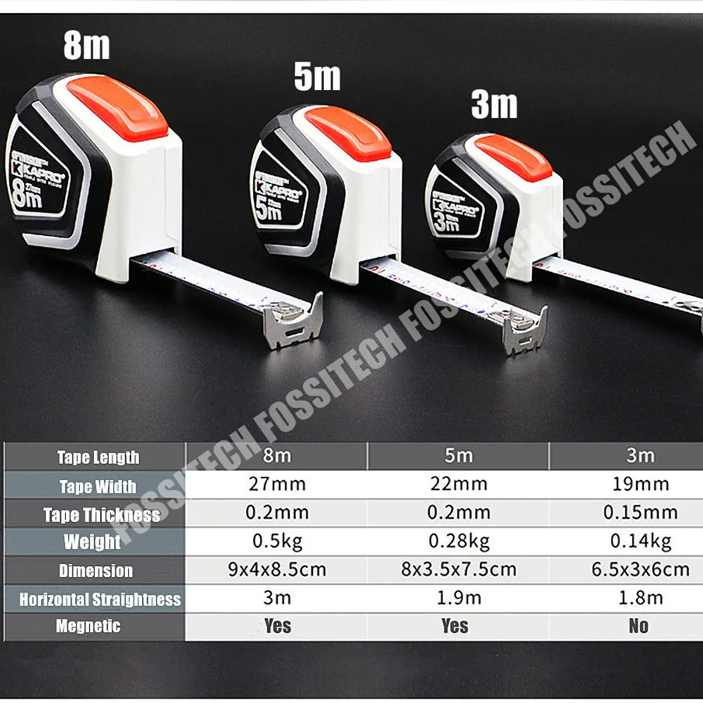 KAPRO Original High Precision Woodworking Steel Tape Measure 3m 5m 8m Metric Double Sided Graduated Box Ruler 5m 8m Magnetic