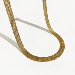 Peri'sBox Weaved Wide Chain Cross Textured Titanium Steel Choker for Women Vintage Necklace 2020 Trendy