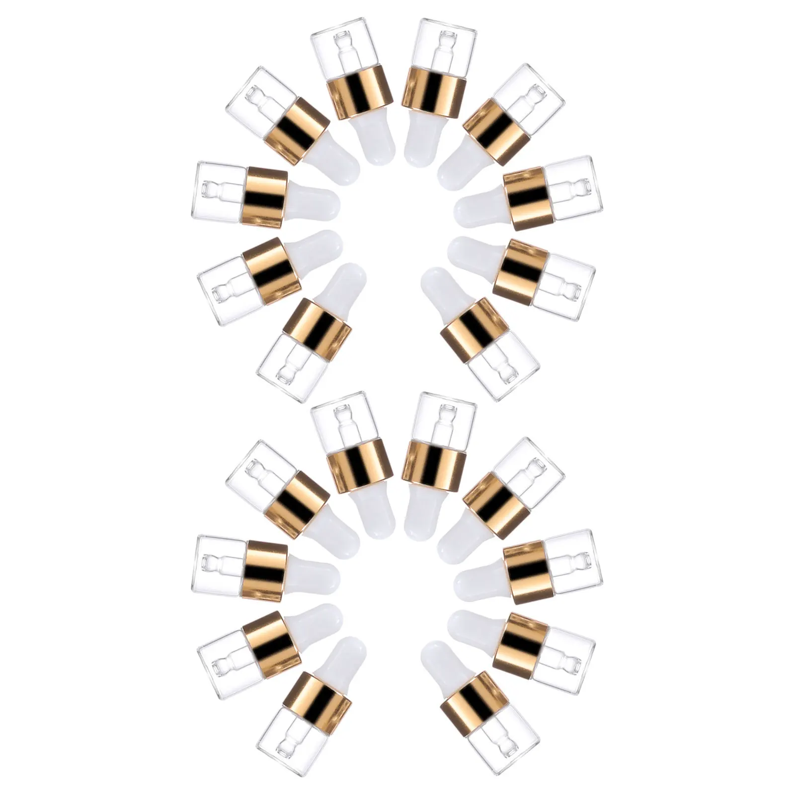 

50Pcs Mini Glass Containers with Dropper Clear 1Ml Small Essential Oil Bottles for Sample Travel Liquid Storage Refillable