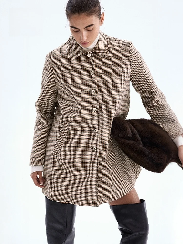 HM2025 Cappotto leggero invernale da donna nuovo 3953 Fibra di poliestere 70% Fibra acrilica 9% Fibra di nylon 7% Fibra di viscosa 2% Lana 2%