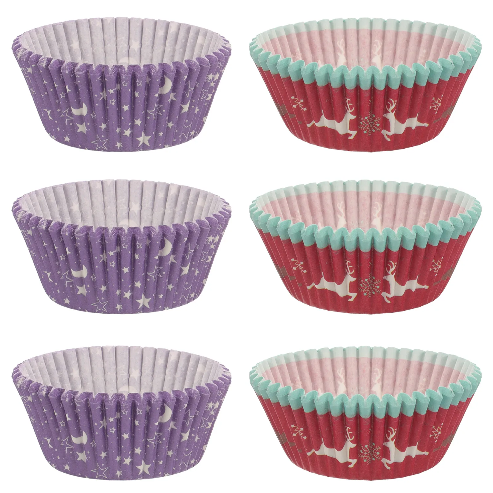 

250 Pcs Liners Xmas Baking Wrappers Cups Greaseproof Cupcake Paper Decorative Trays Packing