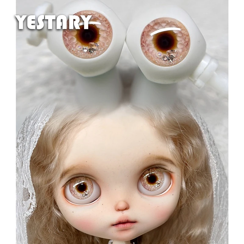 

YESTARY BJD Doll Accessories Doll Eyes Chips For 14MM Handmade Colour Drip Glue Eye Piece For Blythe BJD Toys Girl Boy Gift