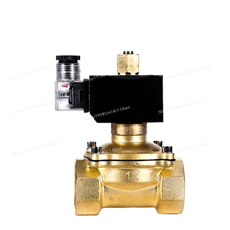 3/8" 1/2" 1" 1-1/2" 2" Brass Normally Open Solenoid Valve IP65 Pipe Control Switch Valve Water Valve 380V 240V 220V 110V 24V 12V