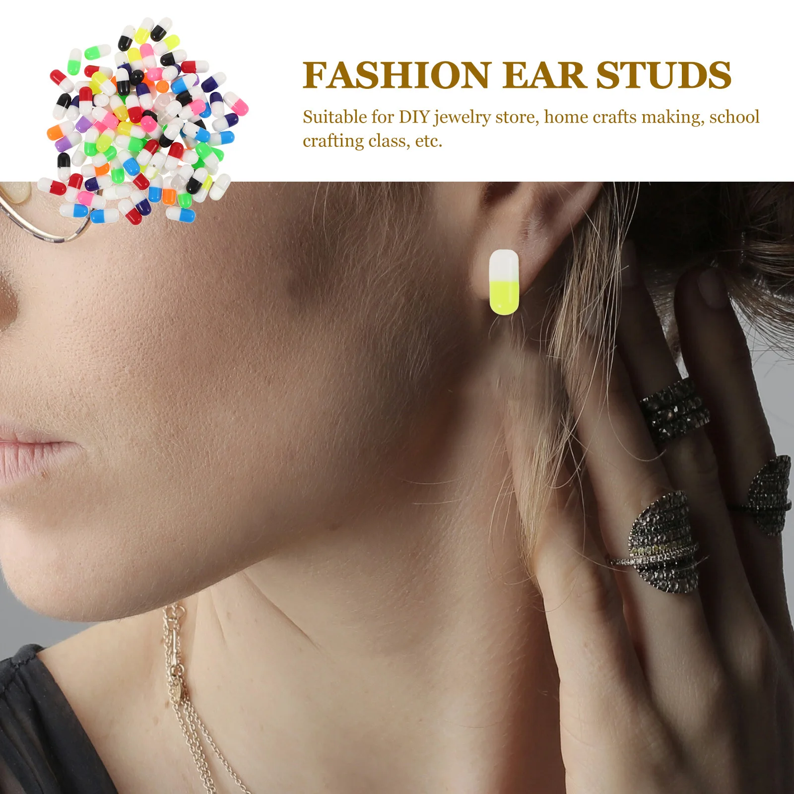 

100 шт., серьги из смолы «сделай сам», декоры, ручные ювелирные изделия, материал, гладкие края, без царапин, модные подарки, разные цвета