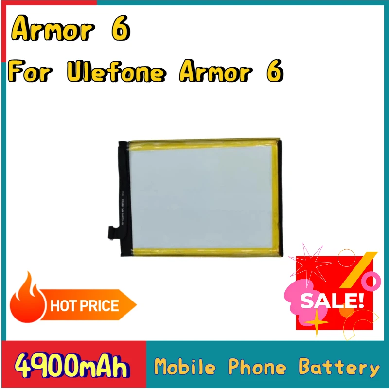 

100% New 4900mAh Battery for Ulefone Armor 6 Phone Battery High Quality