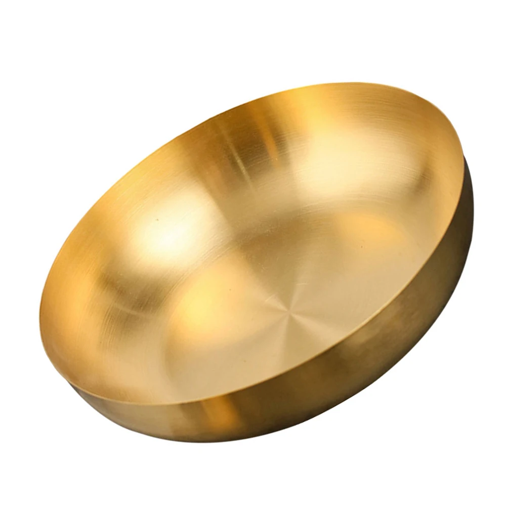 

Stainless Serving Bowl Fruit for Kitchen Counter Basket Salad Golden Bowls Modern