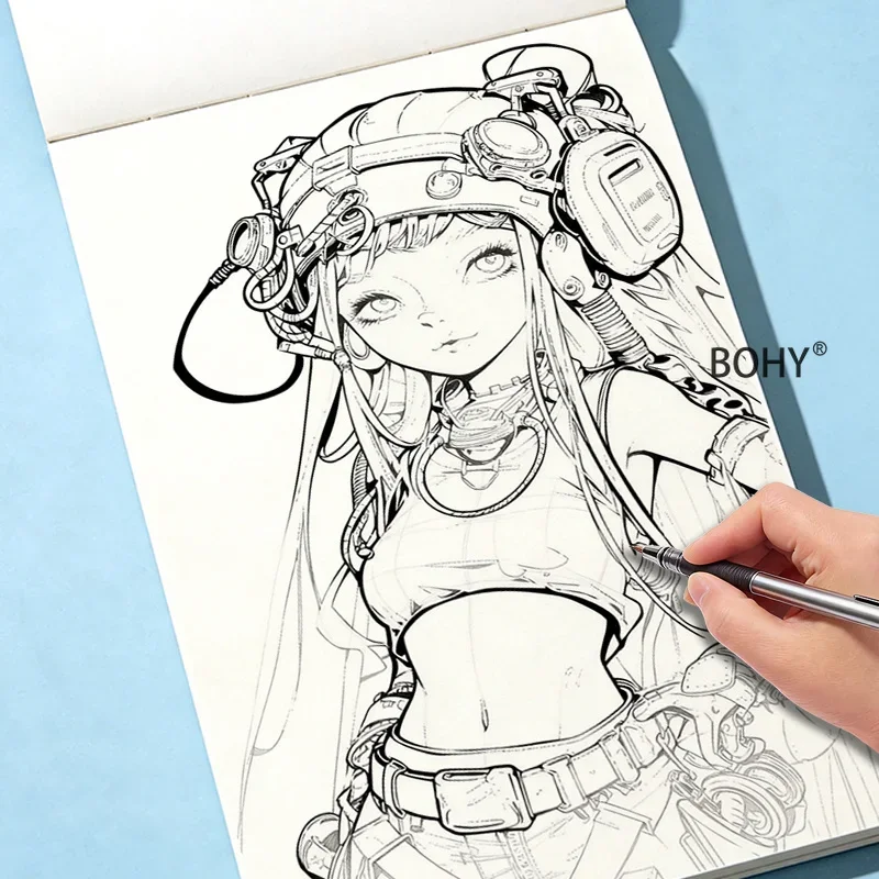 1 Adult Soothing and Stress Relieving Multi Theme Graffiti Coloring Album, 24 Pages, Suitable for Home Leisure Hand Drawing
