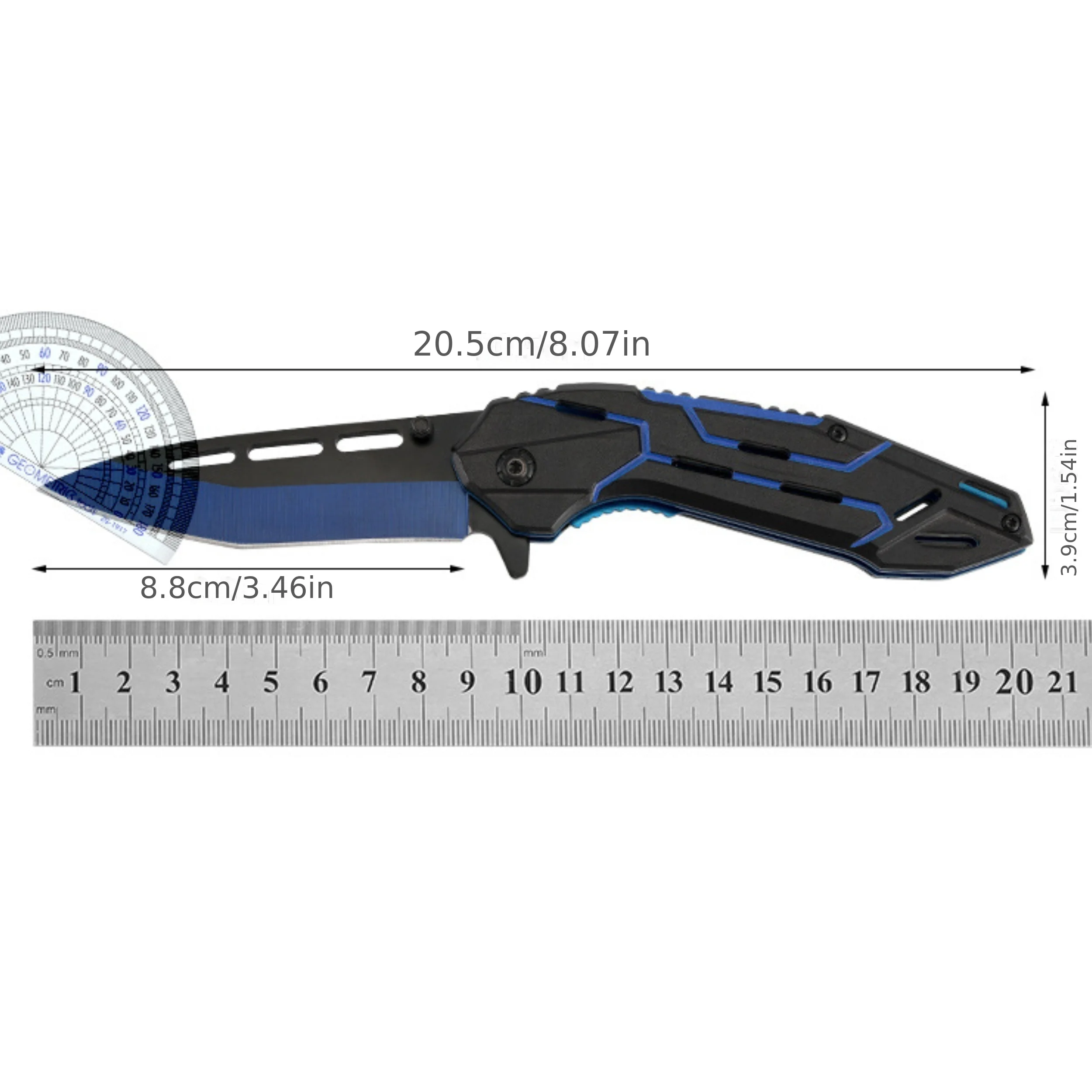 Outdoor folding knife, portable with a sense of technology, sharp and high hardness aluminum alloy handle, anti slip and self-de